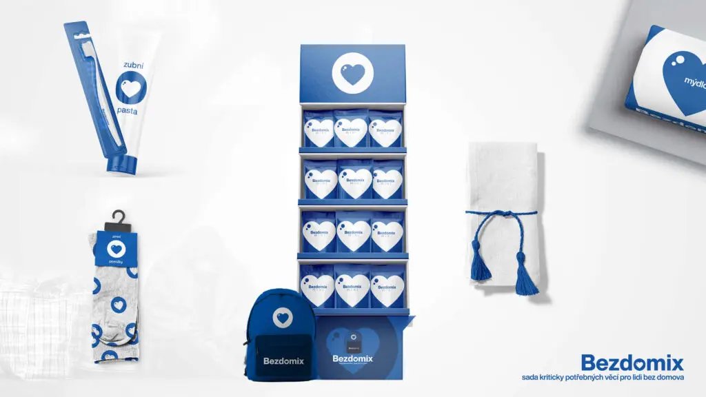Bezdomix – merchandising a prodejní stojan